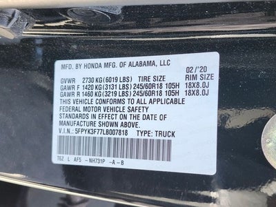 2020 Honda Ridgeline RTL-E