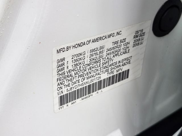 2019 Acura MDX Sport Hybrid 3.0L SH-AWD w/Technology Package