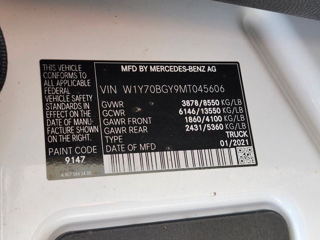 2021 Mercedes-Benz Sprinter 1500 Cargo Van 144 in. WB
