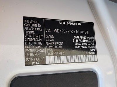 2019 Mercedes-Benz Sprinter 1500 Cargo Van 144 in. WB