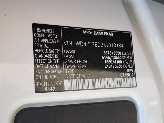 2019 Mercedes-Benz Sprinter 1500 Cargo Van 144 in. WB